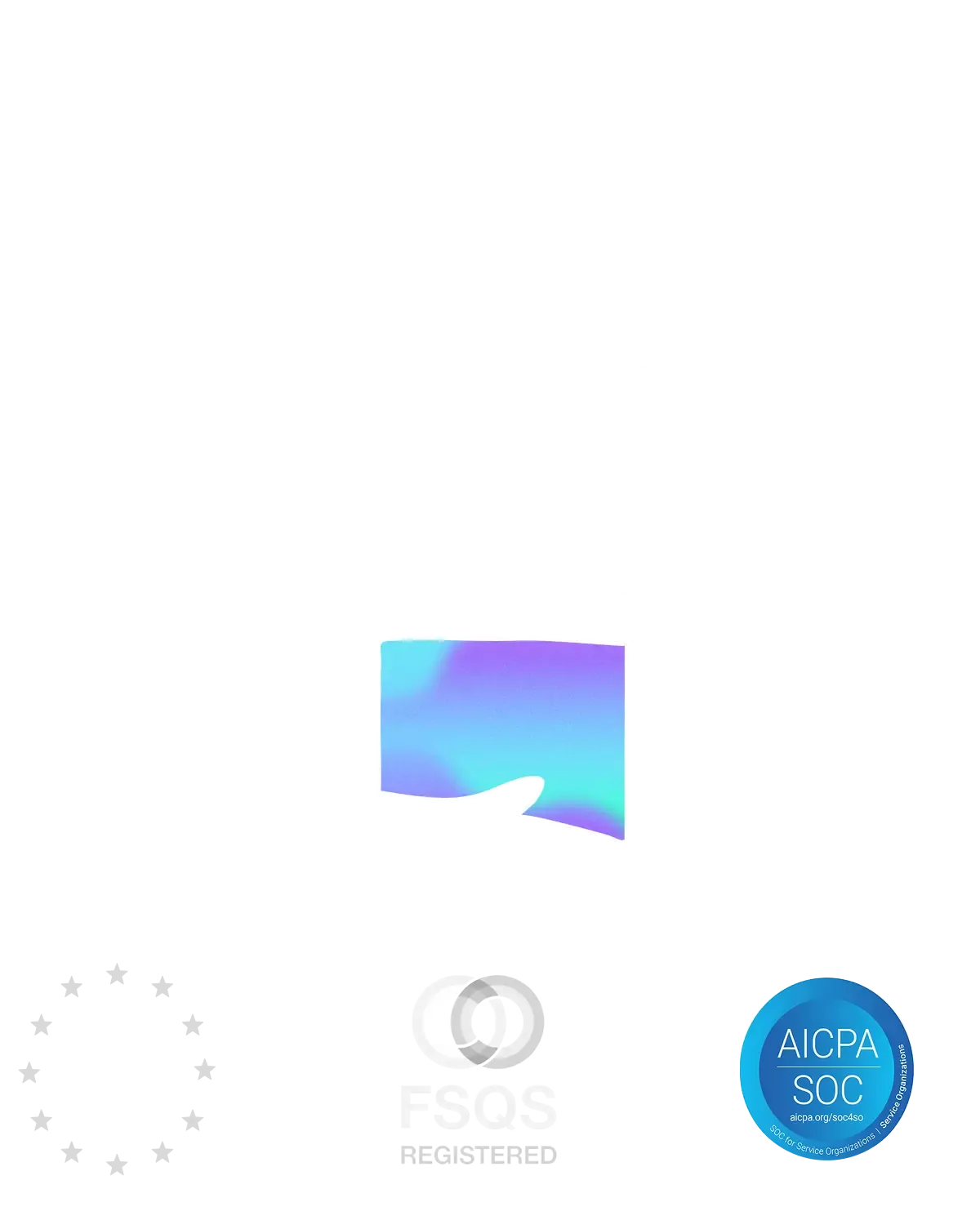 gdpr logo, fsqr registered logo, AICPA SOC logo