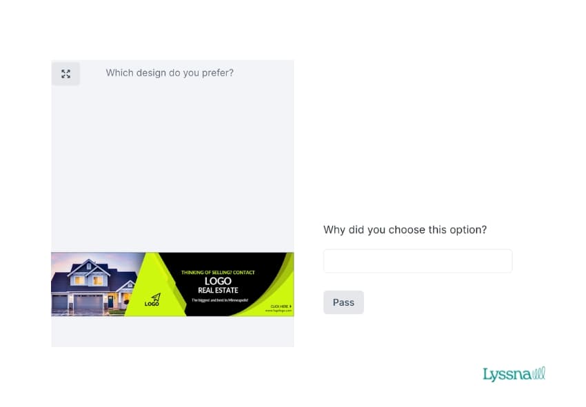 Short text survey questions in Lyssna