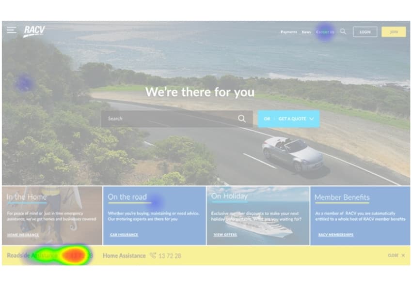 Heatmap of landing page from WongDoody (fka Carter Digital) client