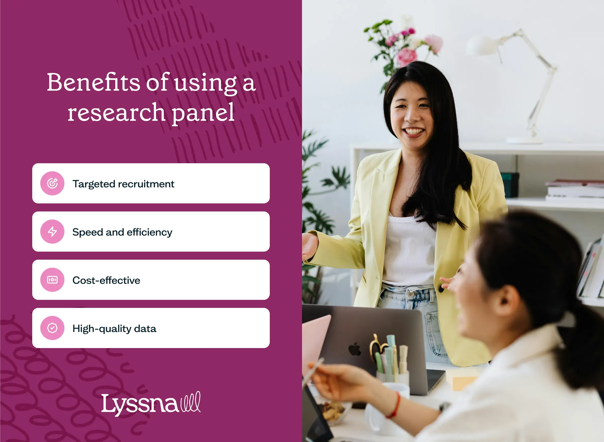 List of four benefits of using a research panels