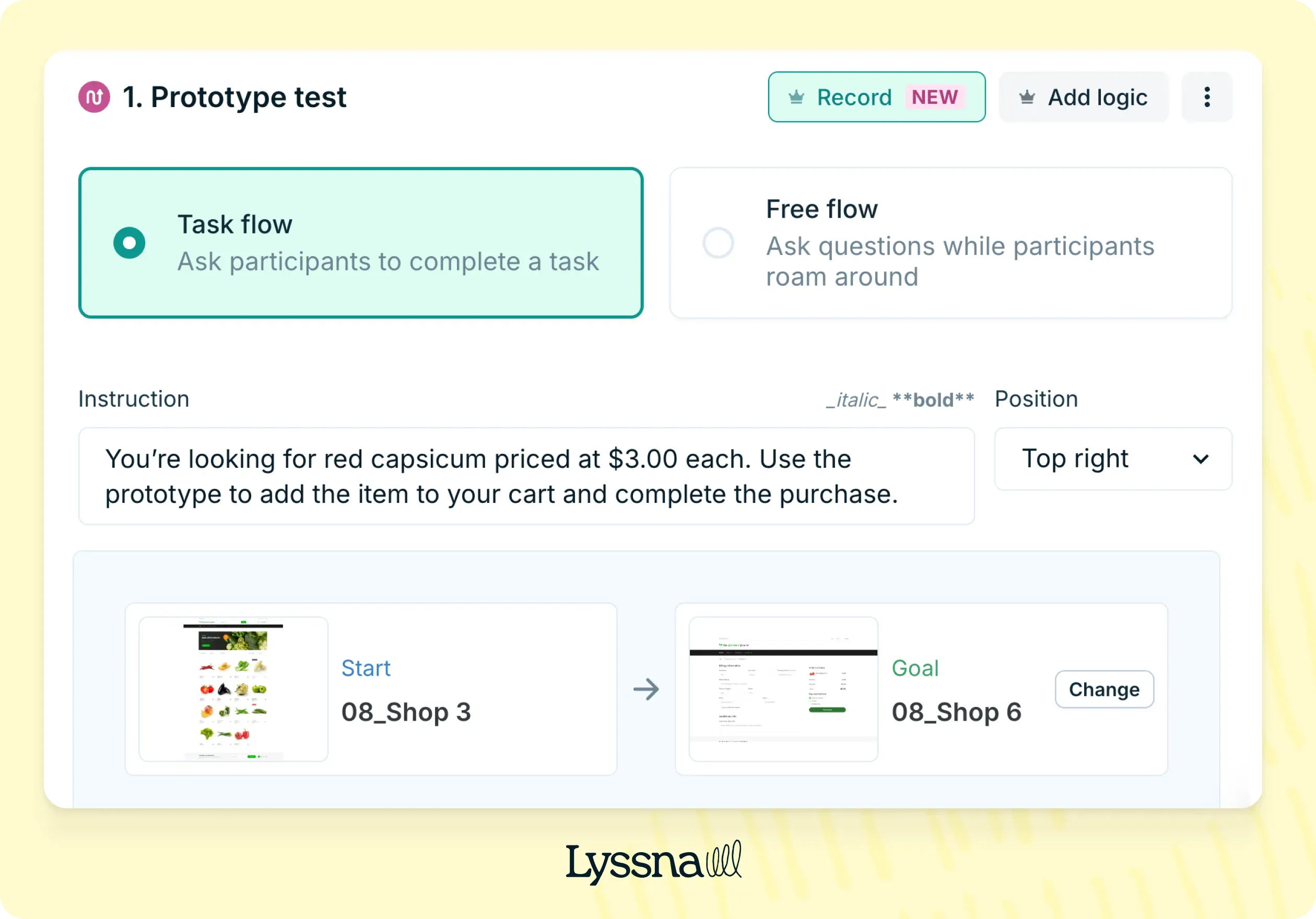 Refine your checkout process template from Lyssna