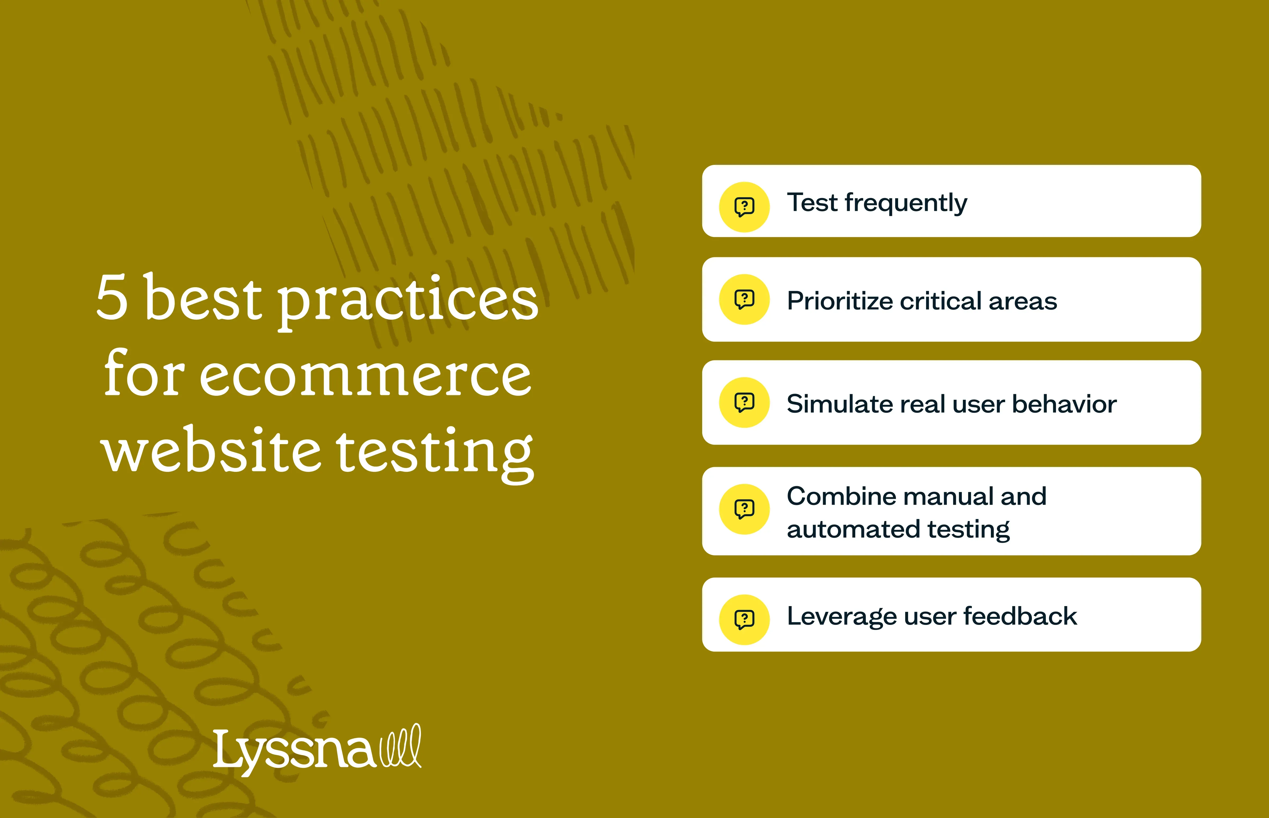 List of the five best practices for ecommerce website testing