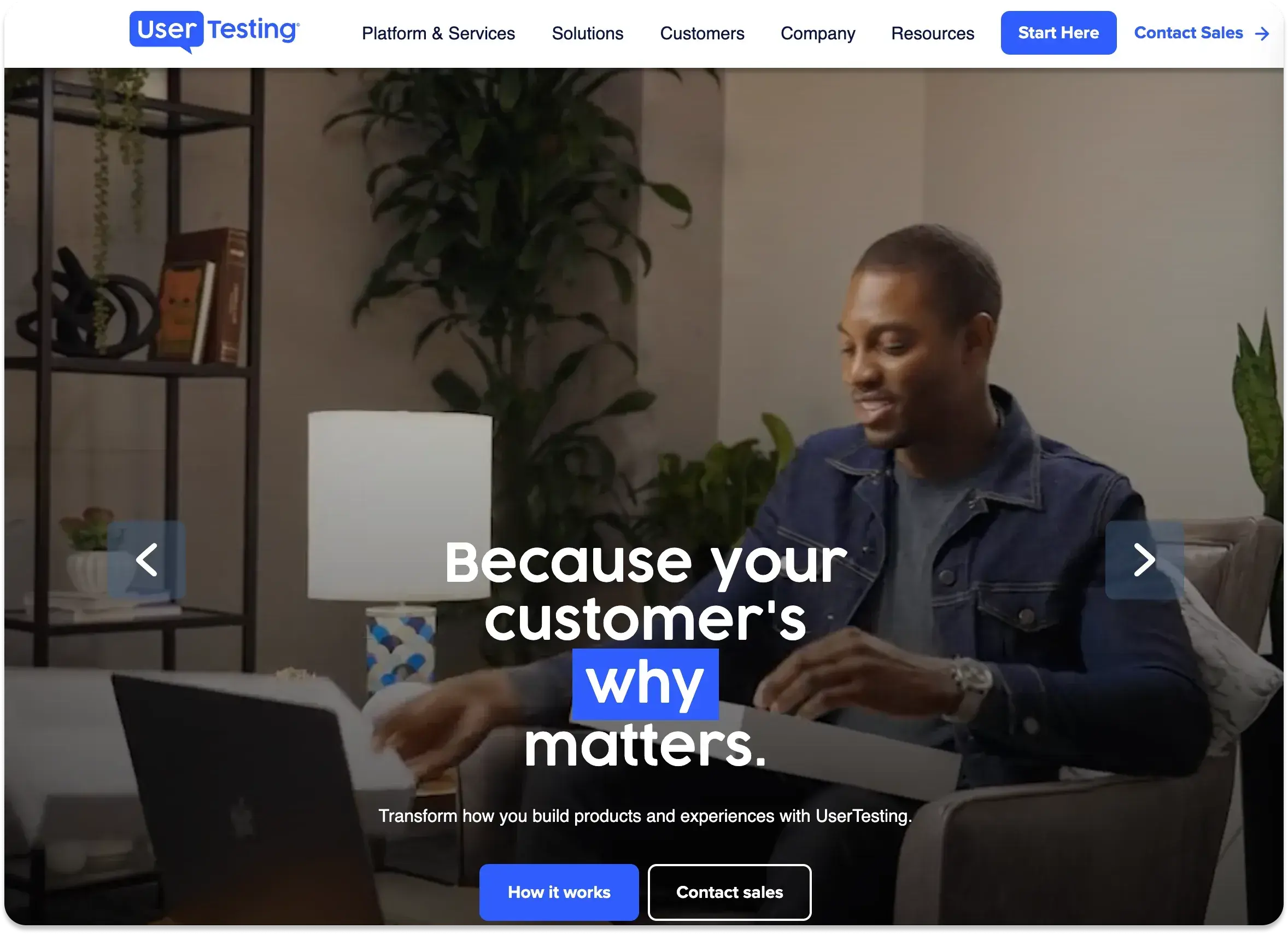 The home screen of UserTesting